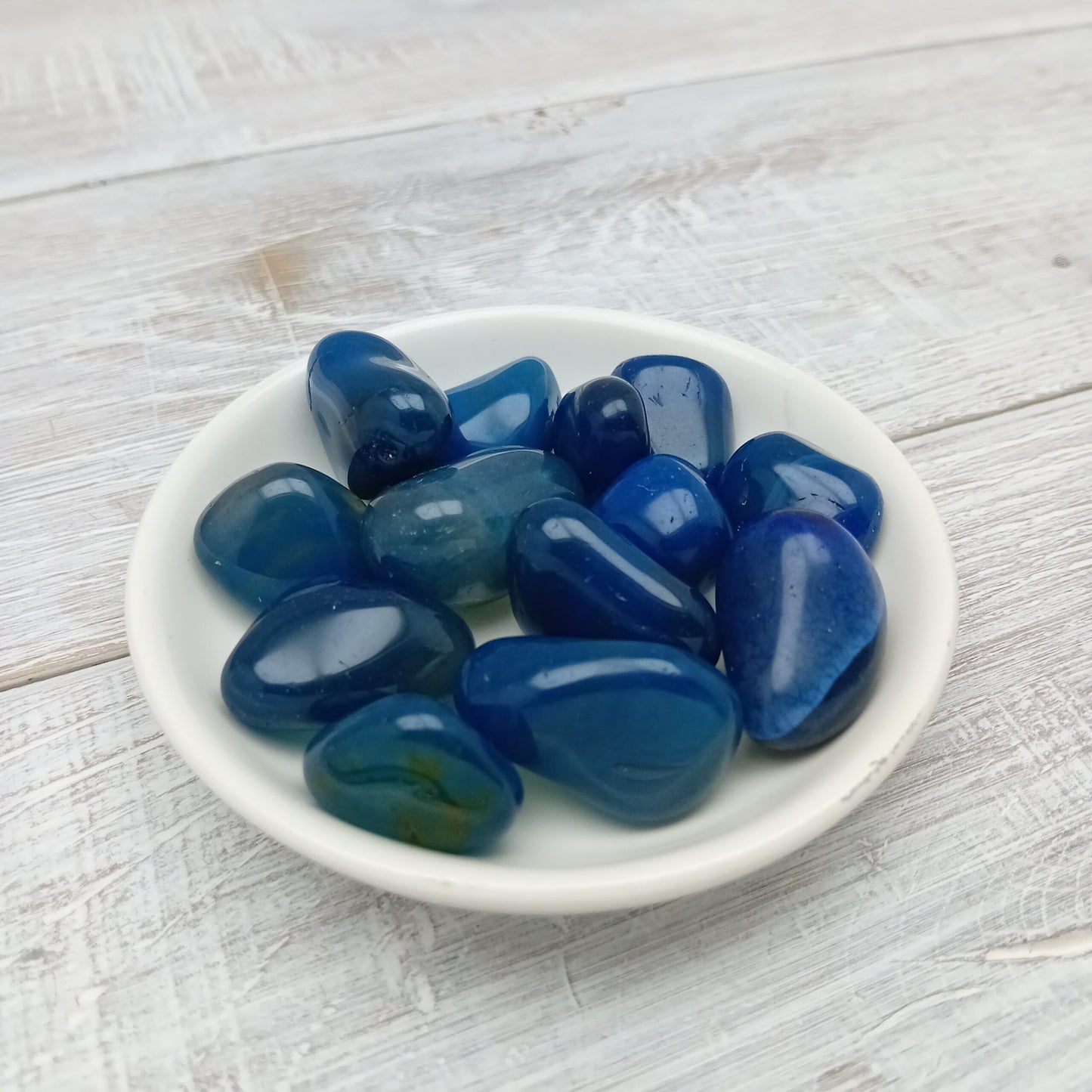 Blue Agate Tumbled Stone Crystal Gemstone
