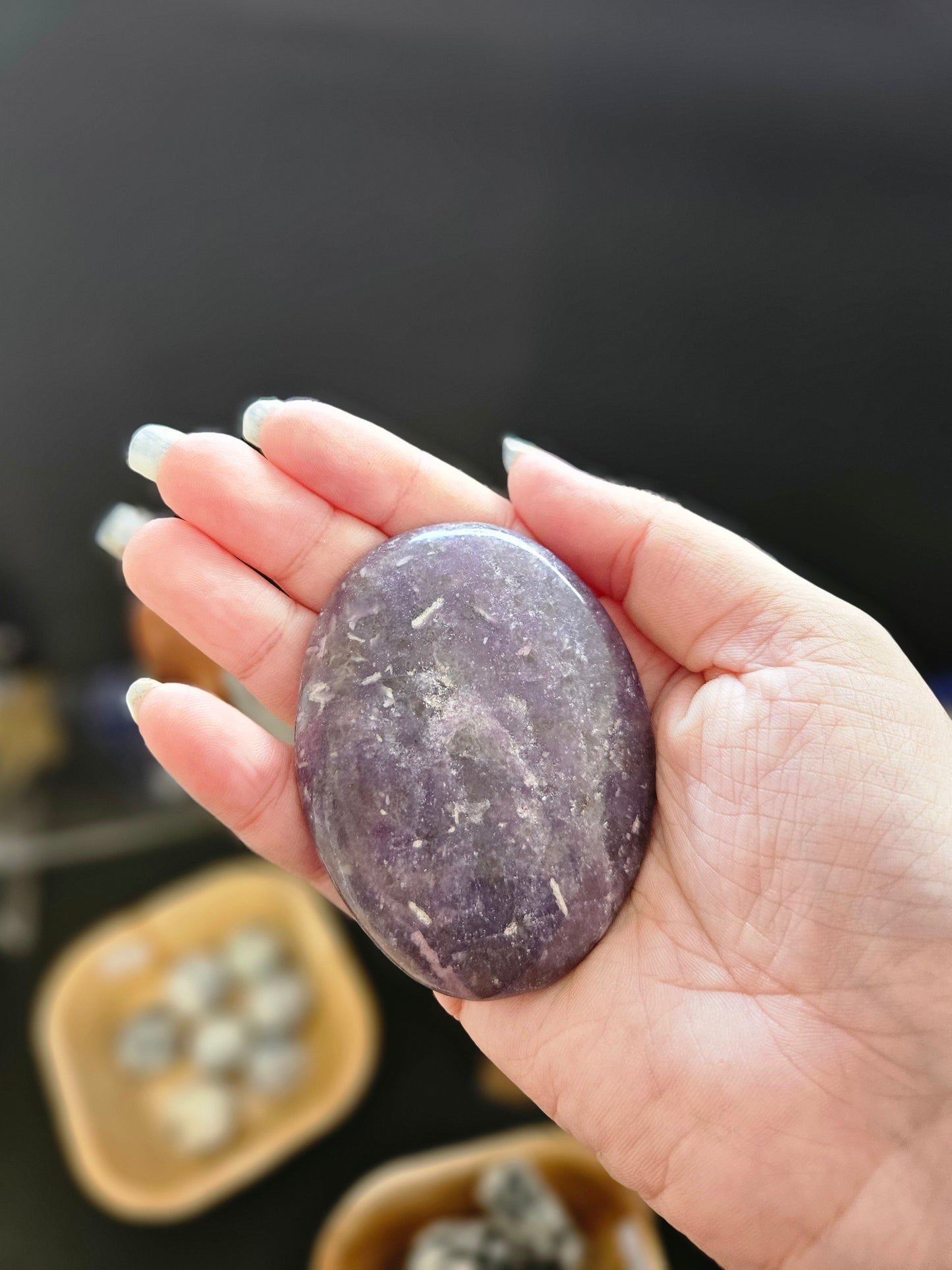π Calm & Balance with Lepidolite Palmstone