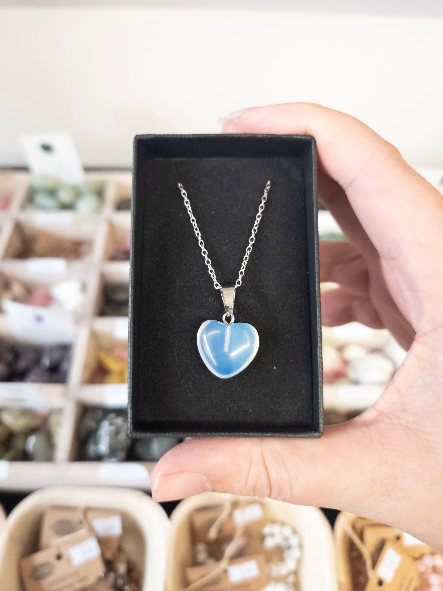 🤍 Transformation & Tranquillity with Opalite Heart Pendant Necklace
