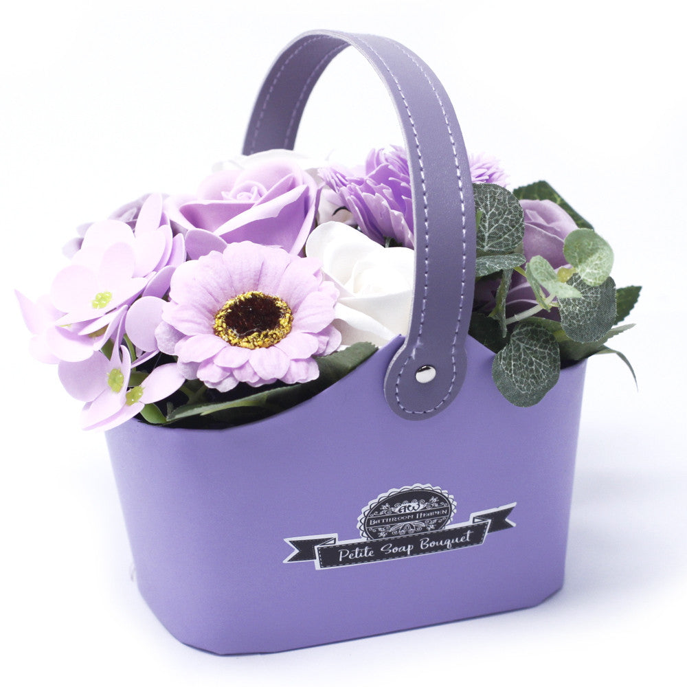 ππ Soft Lavender Soap Flower Bouquet β Small Basket