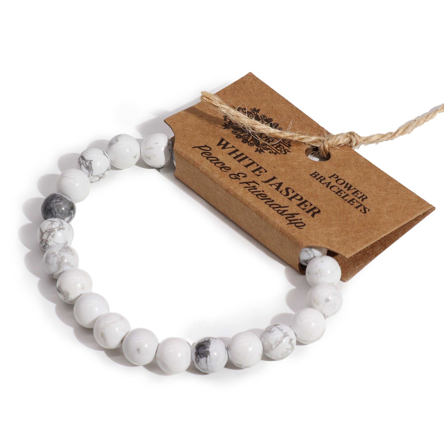 π Calm & Balance with White Jasper Crystal Power Bracelet