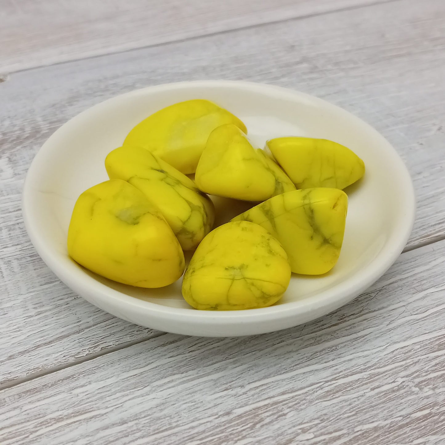 Yellow Howlite Tumbled Stone Crystal Gemstone