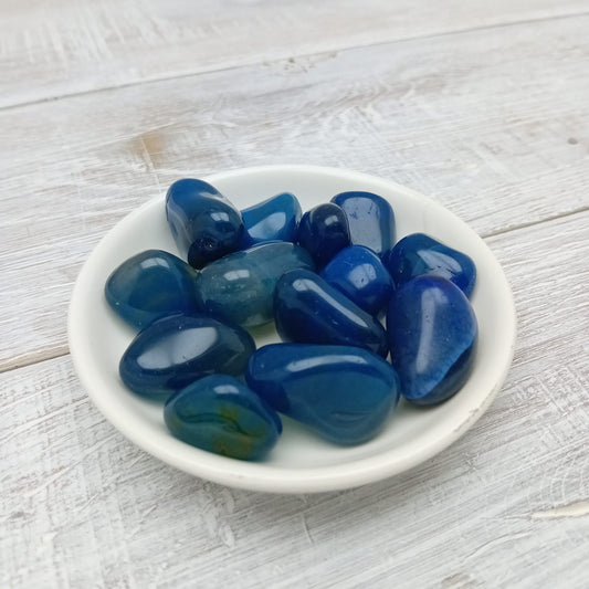 Blue Agate Tumbled Stone Crystal Gemstone