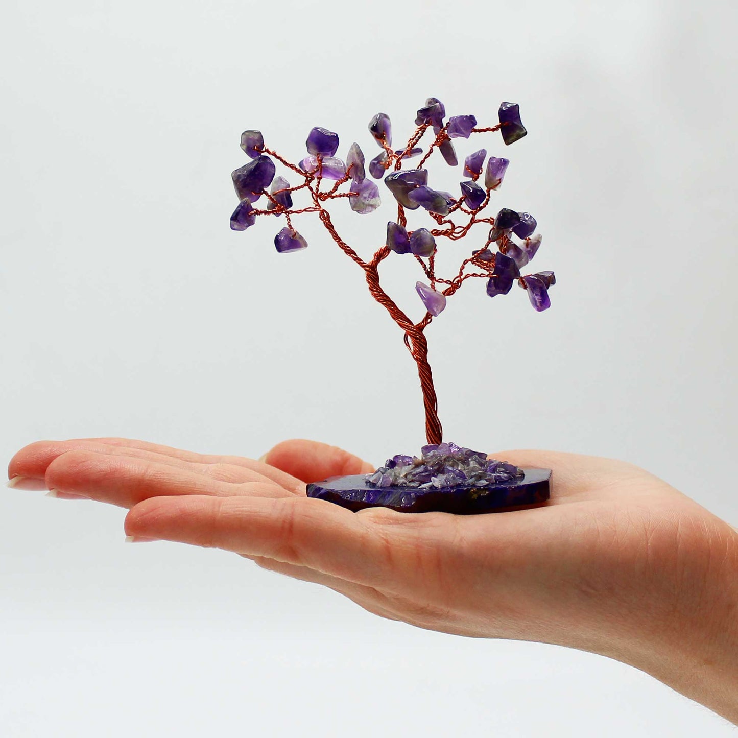 💎 Balance & Brighten with Amethyst Gemstone Tree on Natural Agate Base