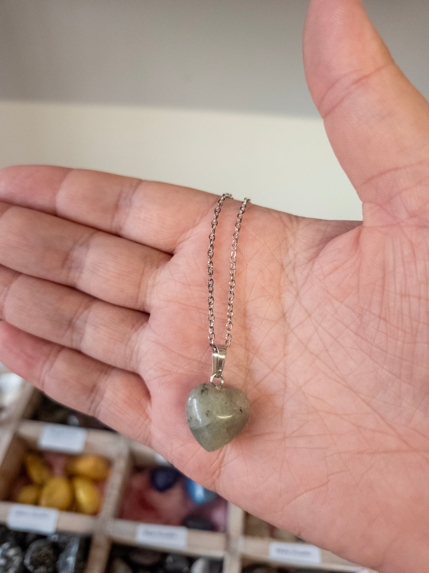 🌌 Intuition & Protection with Labradorite Heart Pendant Necklace