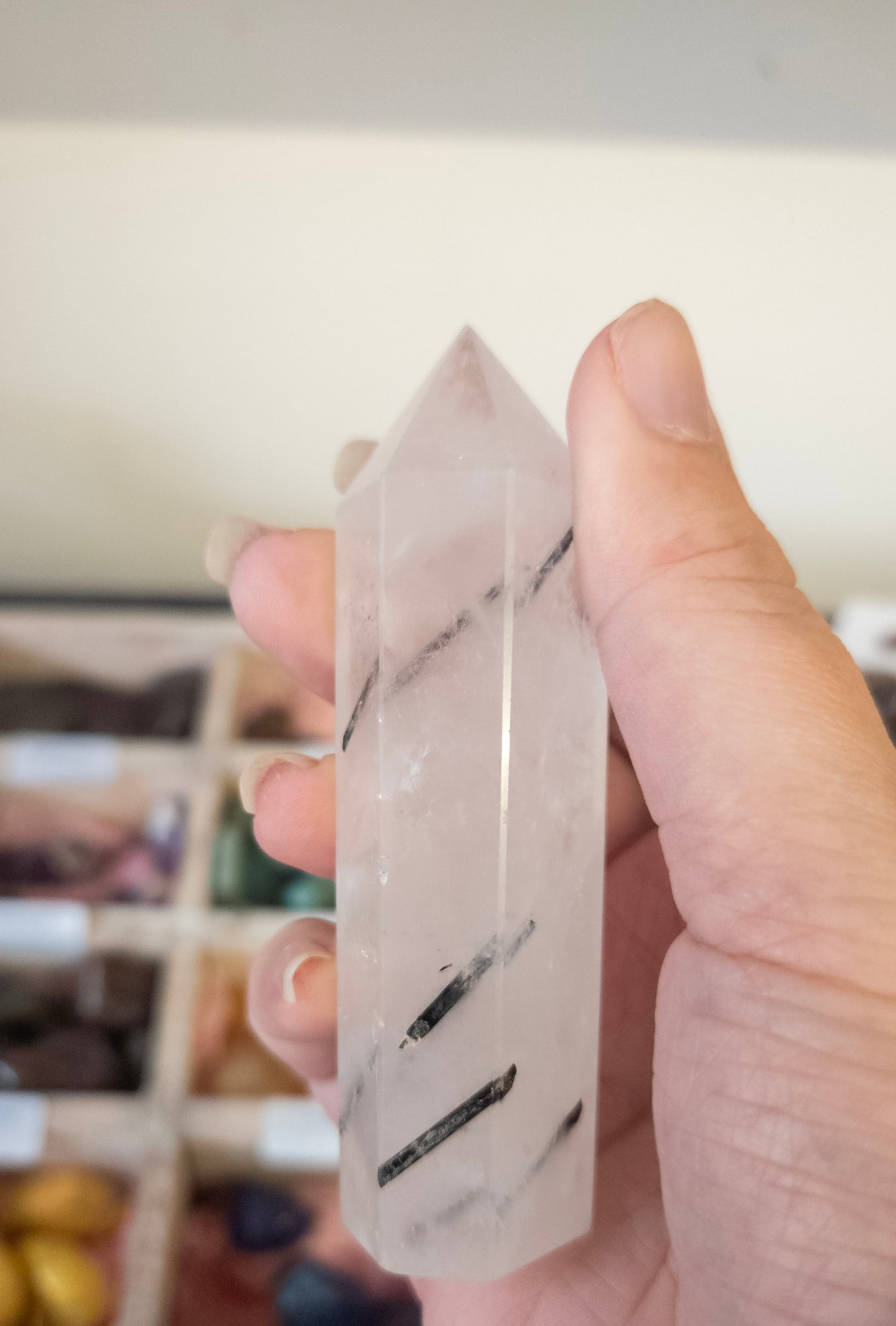 🖤 Protect & Amplify with Black Tourmaline in Quartz Point