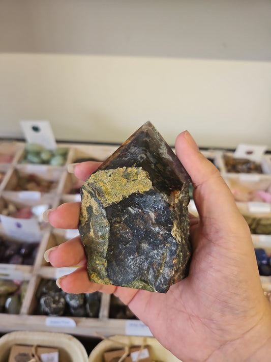 🌑 Protect & Awaken with Black Moonstone Point (Rough & Polished)