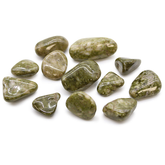 🤍 Amplification • Healing • Abundance with Epidote Snowflake – Medium African Tumbled Gemstone