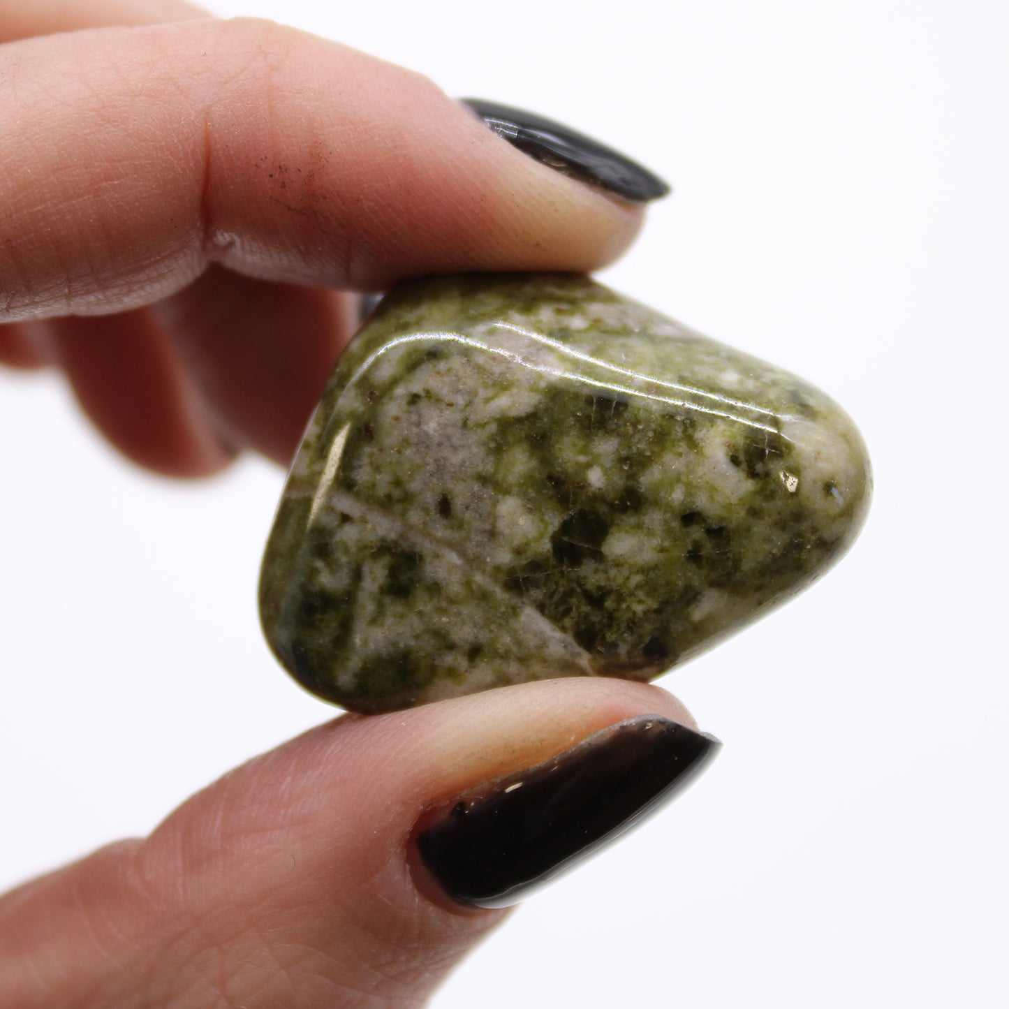 🤍 Amplification • Healing • Abundance with Epidote Snowflake – Medium African Tumbled Gemstone