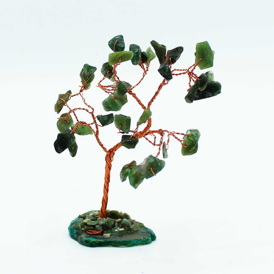 Green Aventurine Gemstone Tree on Natural Agate Base