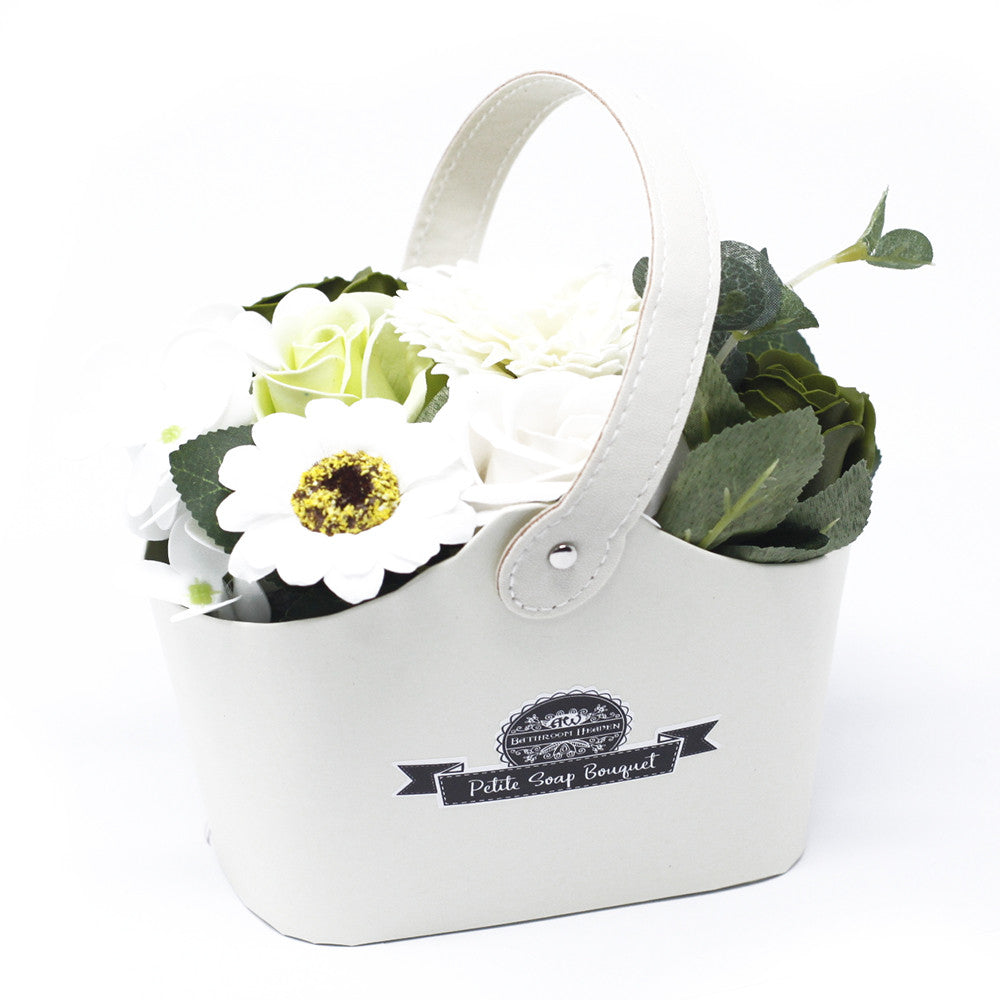 💐💚 Pastel Green Soap Flower Bouquet – Small Basket