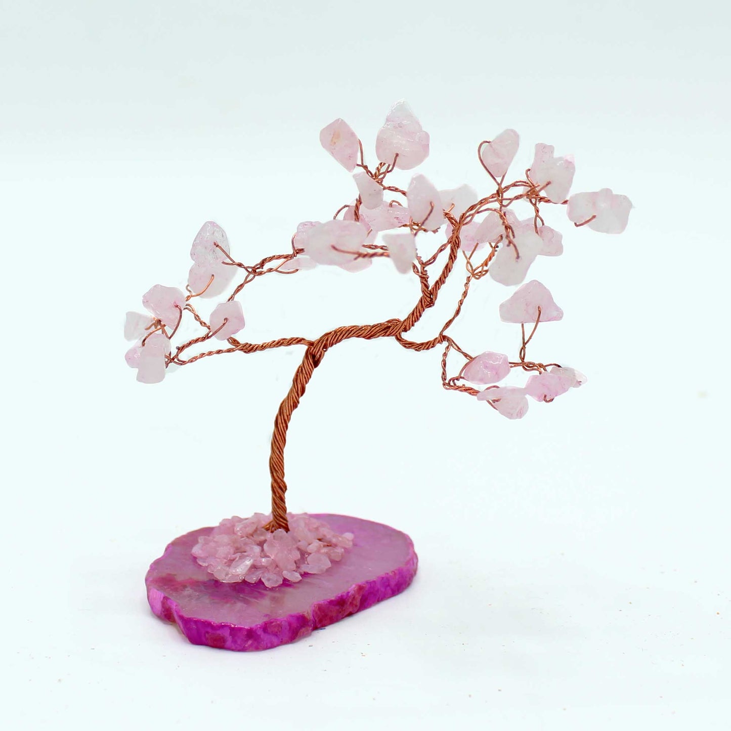 💎 Love & Calm with Rose Quartz Gemstone Tree on Natural Agate Base