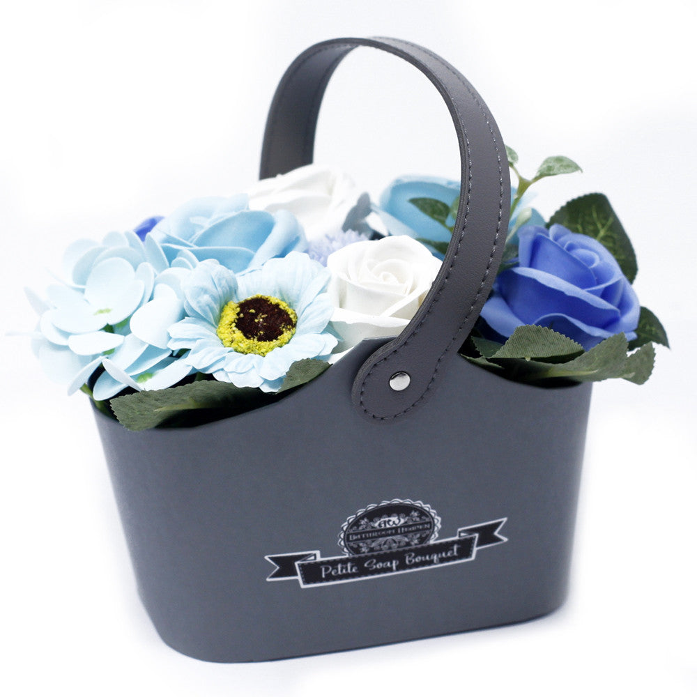 💐💙 Soothing Blue Soap Flower Bouquet – Small Basket